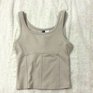 Cream Colored Corset Tank Top Cropped Size X Small